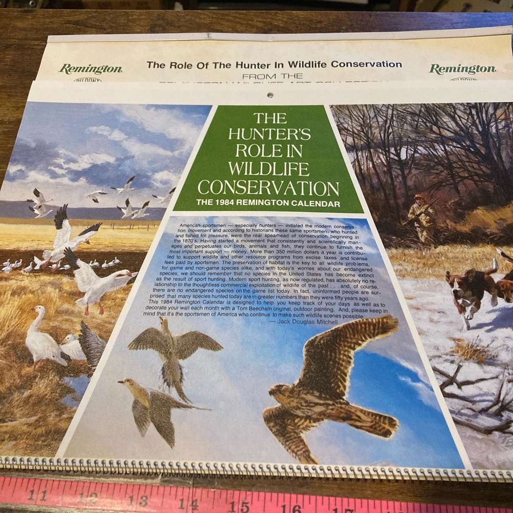 Vintage 1984 Remington Arms calendar